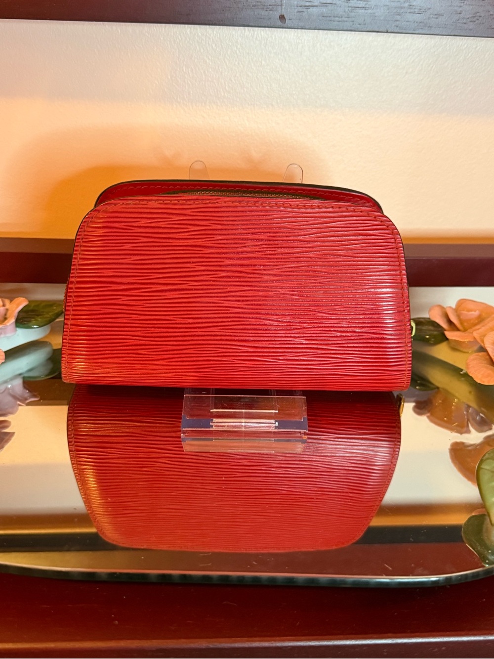 Louis Vuitton Red Epi Textured Cosmetic Pouch